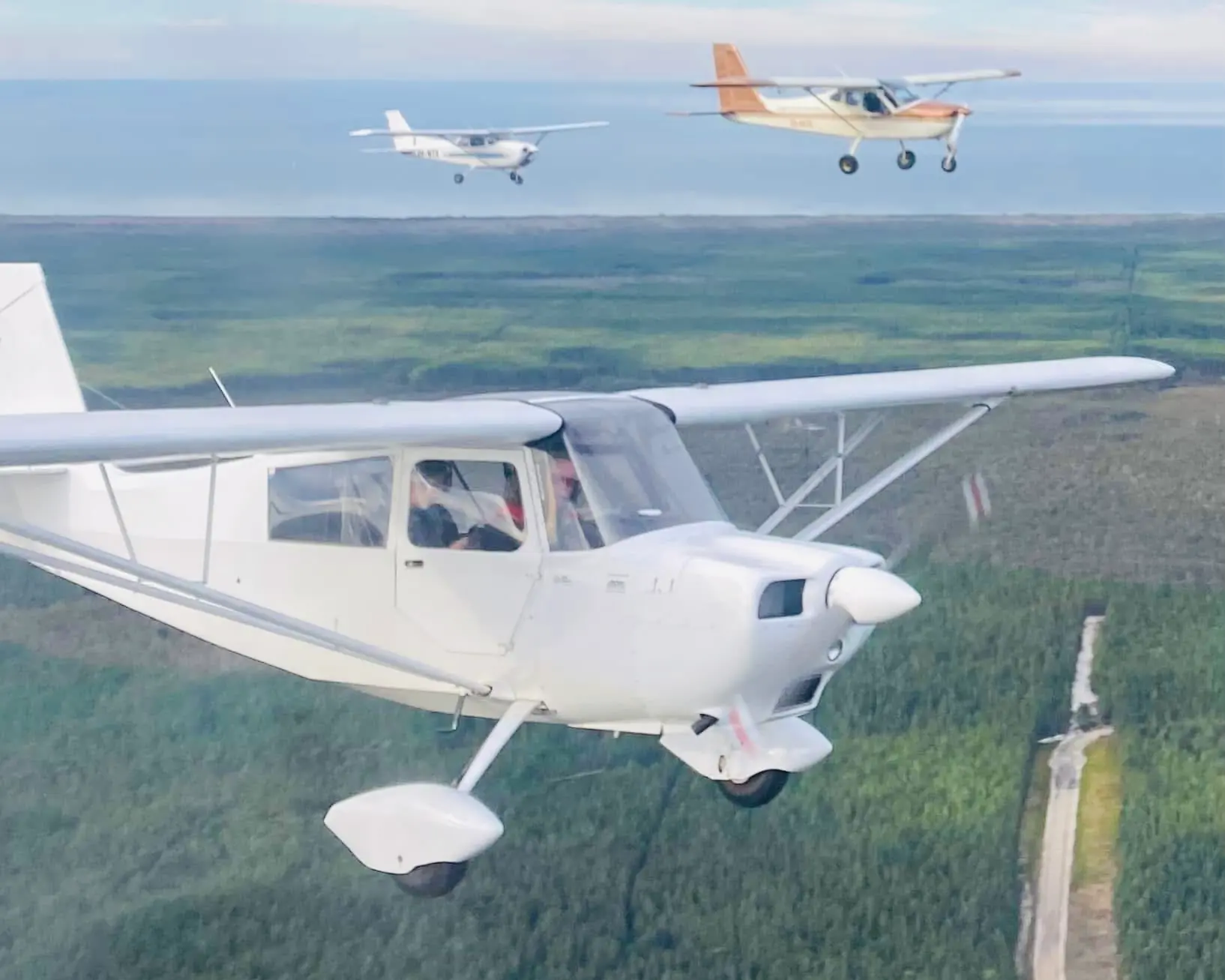 Three aircraft flying in formation