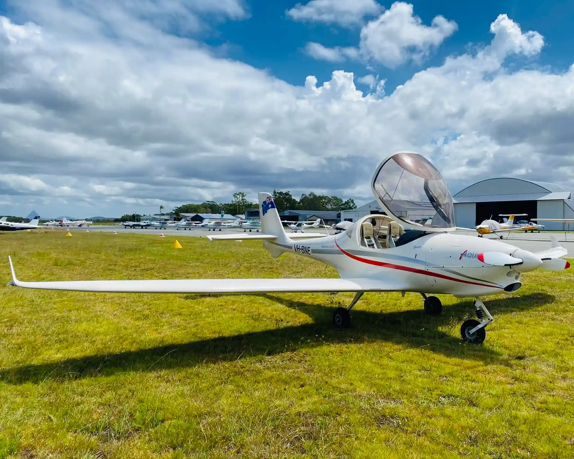 Motor glider at fly-in event