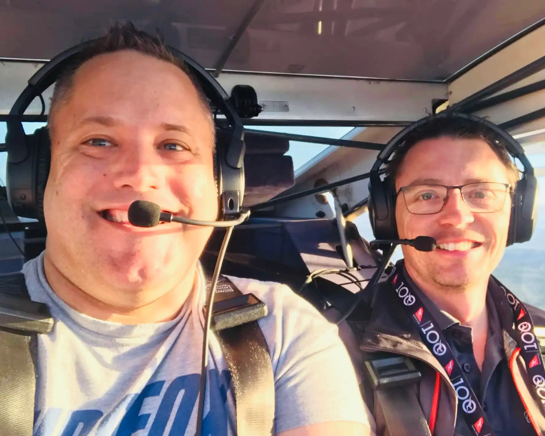 Regan Lacey in the cockpit